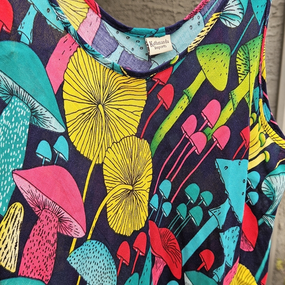 Colorful Mushroom Print Sleeveless Dress - Picture 6 of 6